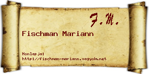 Fischman Mariann névjegykártya